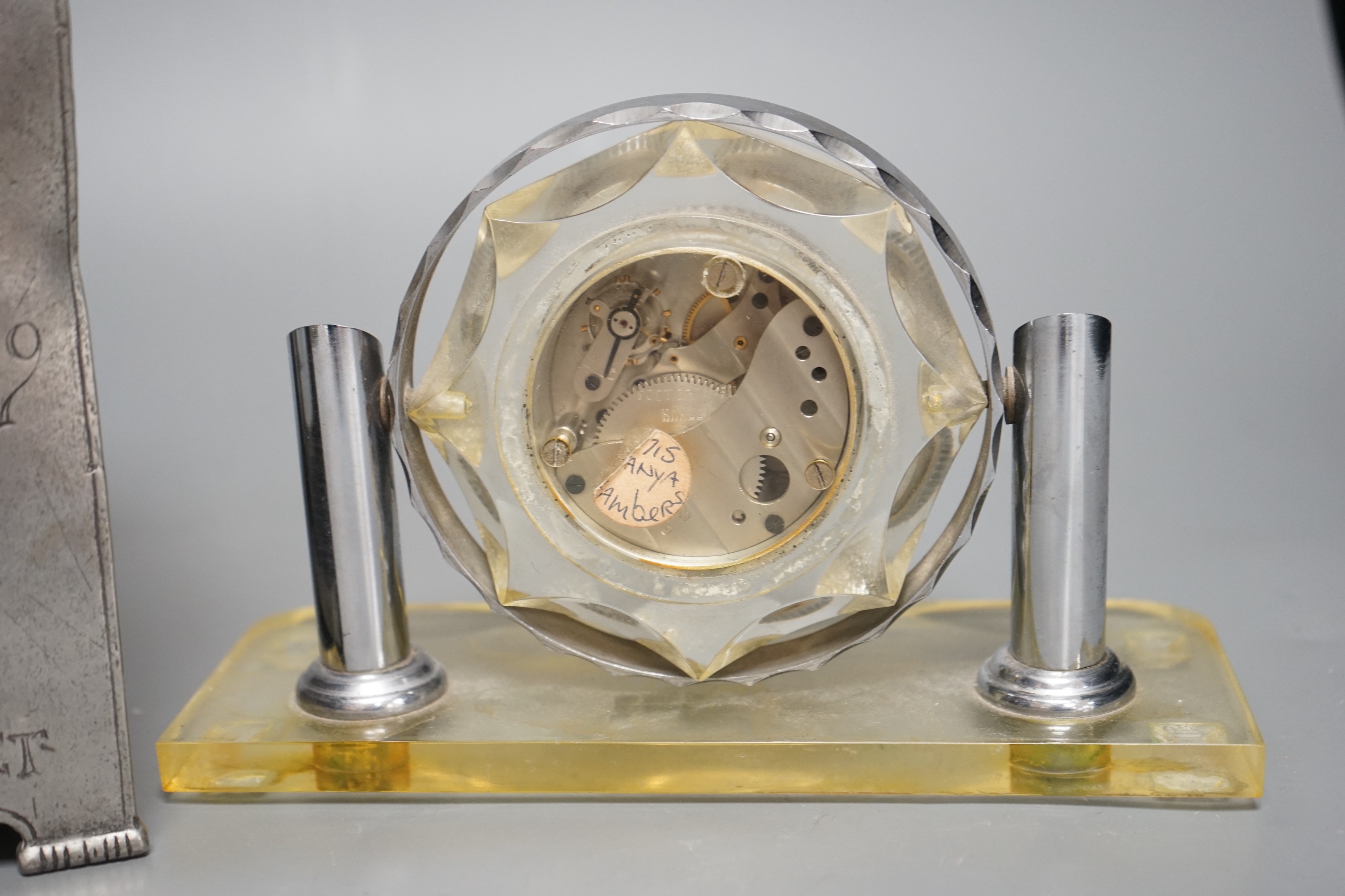 A Russian ‘gimble’ timepiece and an 18th century style water barometer, 20cm